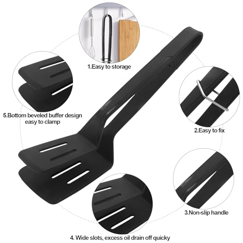 Silicone BBQ Tongs (1 Pack Black)