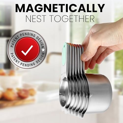 Magnetic Stainless Steel Measuring Cups Set of 7 (Desert Sunset / Magnetic - Set of 7)