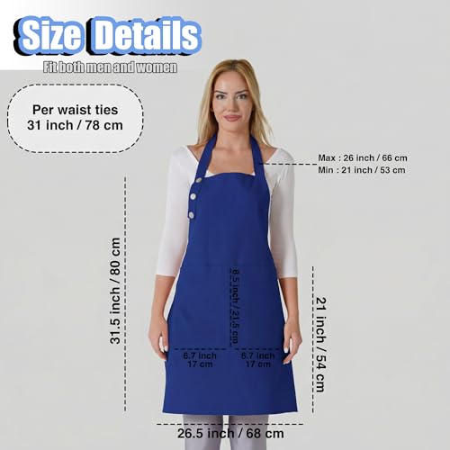 Kitchen Apron for Women & Men Waterdrop Resistant (1 Pack - Navy Blue)