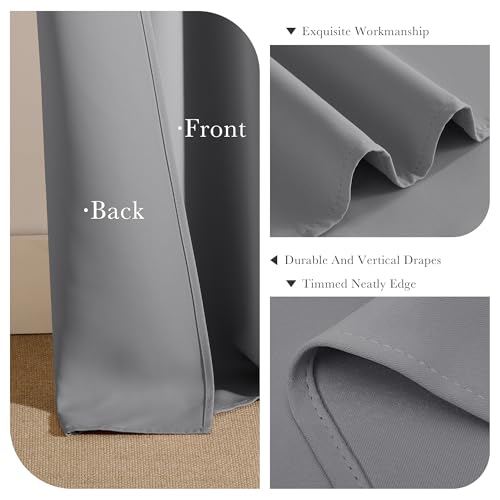 Gray Blackout Curtains (Silver Grey / 42"W x 45"L (Pack of 2))