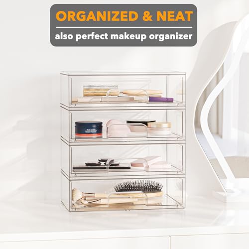 Bottle Storage Organizer Baby (13.7"H, 4 Pack, 4L / Clear)