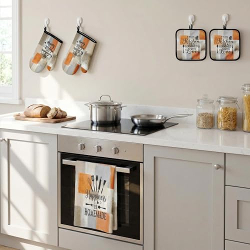 Orange Grey Kitchen Decor Set (Orange Grey)