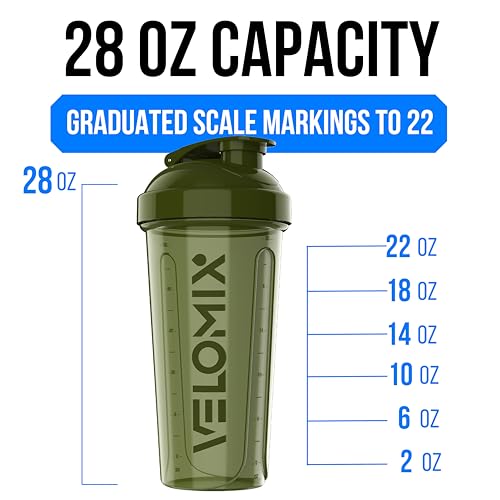 2 Pack 28oz Protein Shaker Bottle for Protein Mixes (B6) Green / Black)