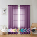 Plum Purple Sheer Curtains 72 Inches Long 2 Panels Set (42"W x 72"L (Pack of 2) / Plum)