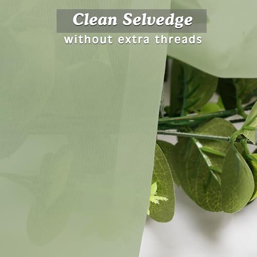 Light Green Sheer Curtains 84 Inches Long 2 Panels (Light Green / 42"W x 84"L (Pack of 2))
