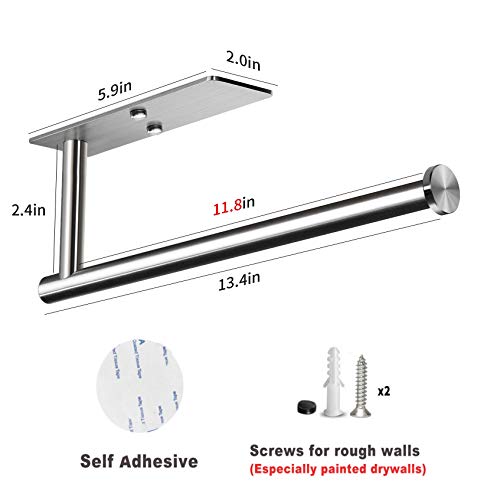 Self Adhesive Paper Towel Holder Under Cabinet Mount (Silver)