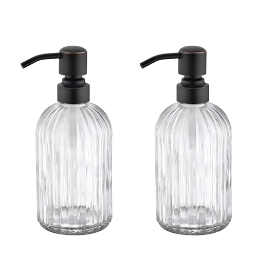 Dish Kitchen Soap Dispenser (Oil Rubbed Bronze+clear / 2-Pack)