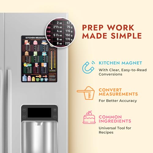 Kitchen Conversion Chart Magnet (Vertical Black)