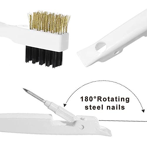 2pcs Kitchen Gas Stove Cleaning Brass Wire Brush Putty Scraper Rust Grease Grime Cleaner (Stove Brush + Stainless Steel Scraper)