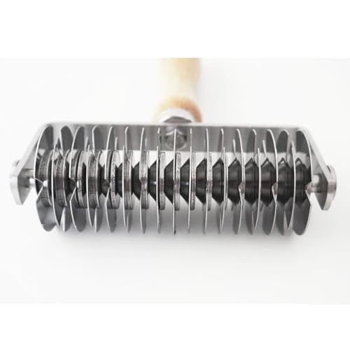 Stainless Steel Pastry Lattice Roller Cutter with Wood Handle