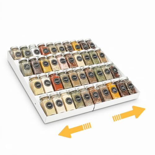 Metal Spice Drawer Organizer (White)