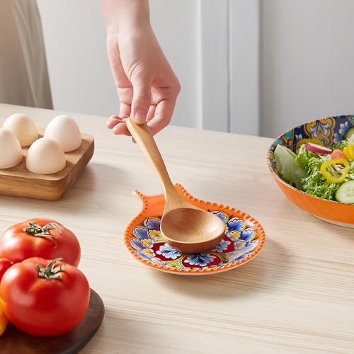 7.7 Inch Ceramic Spoon Rest (Orange)
