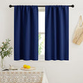 Blackout French Door Window Curtain Coverings (Marine Blue / 29"W x 45"L (Pack of 2))