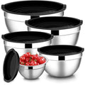 Mixing Bowls with Lids Set of 5 (Black)