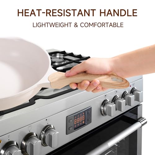 8 Inch Nonstick Frying Pan Easy Clean Small Egg Pan Skillet (Beige / 8")