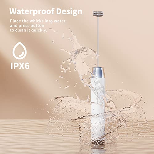 LunaFro Rechargeable Milk Frother (White)