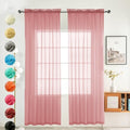 Solid Sheer Rod Pocket Curtain Voile Draperies 2 Panels White Beige Black Grey Coffee 52 Inch Width 108 Inch Long 1 Pair for Kitchen Bedroom Children Living Room Yard (Blush / 52"W x 108"L (Pack of 2))
