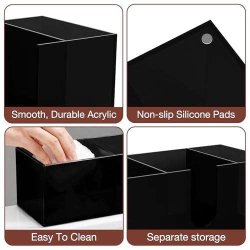 Acrylic Coffee Cup Holder for Countertop (Black / 3 Slots)