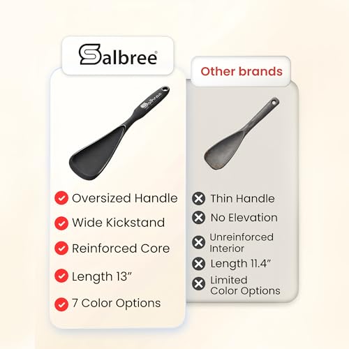 Seamless Silicone Spatula Spoon Multifunction Scoop Kitchen Spoon (Black-2 Pack)