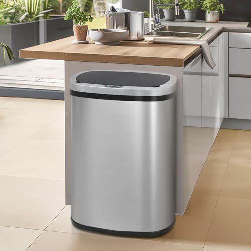 13 Gallon Automatic Motion Sensor Trash Can (13 Gallon / Stainless Steel)