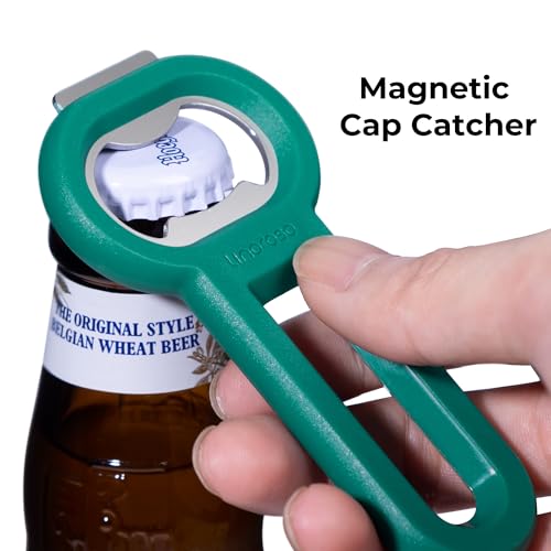 Magnetic Bottle Opener Pop Can Opener for Refrigerator (Green-2 Pack)