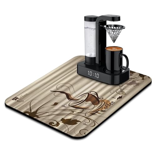 Coffee Bar Mat Accessories for Countertop (Coffee-11-1 / 24" x 18")