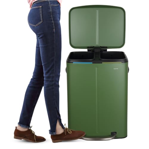Marco 10.6 Gal Double Bucket Step Trash Can (Pine Green)