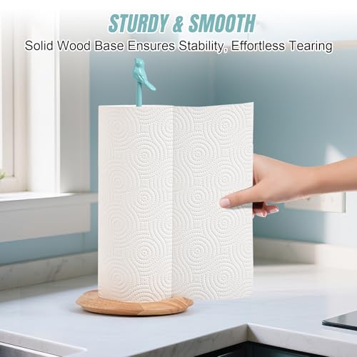 Wooden Paper Towel Holder countertop (Blue)