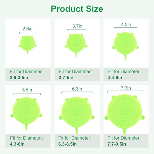 Silicone Stretch Lids (Green)