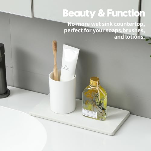 2PCS 10"x 5" Large Bathroom Sink Vanity Trays (2 Pack - Pearl Gray / 10" x 5")