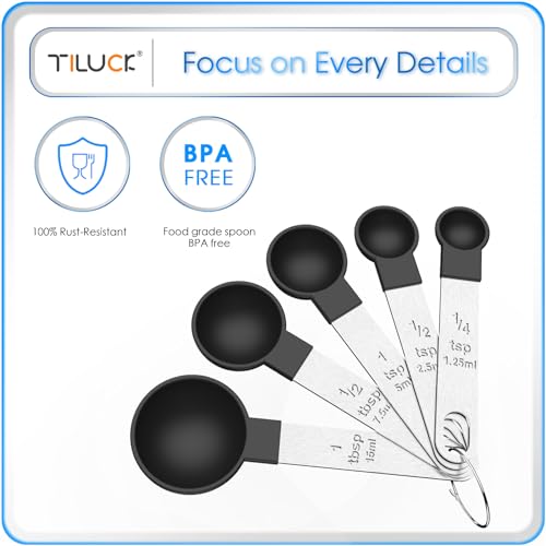 Measuring Cups & Spoons Set (Black / 5+5)