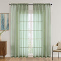 Sage Green Sheer Curtains 84 Inches Long 2 Panels Set (Sage Green / 59"W x 84"L (Pack of 2))
