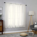 2 Panels Ivory Sheer Curtains 54 Inches Length Window Treatment for Kitchen (Ivory / 42"W x 54"L (Pack of 2))