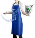 Waterproof Rubber Vinyl Apron Heavy Duty Chemical Resistant Work Apron Extra Long Grilling Aprons with Adjustable Bib Apron for Dishwashing Lab Butcher Cooking Kitchen Blue (Blue)