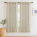 Light Filtering Linen Sheer Curtains 72 inch Long for Farmhouse (Beige / 52"W x 72"L (Pack of 2))