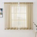 2 Panels Sheer Curtains for Living Room 54 X 63 Inches Beige (Beige / 54"W x 63"L (Pack of 2))