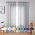 Light Grey Sheer Curtains 90 Inches Long 2 Panels (Light Grey / 42"W x 90"L (Pack of 2))