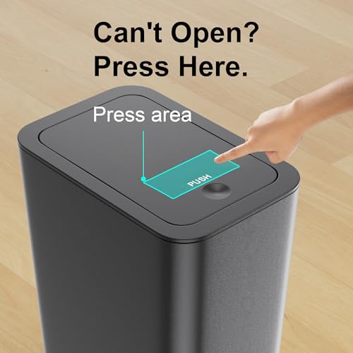 3 Pack 10 Liter Small Trash Can with lid (Black / 3 X 2.6 Gal)