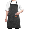 Chef Apron for Men Women with Pockets (Black/White)