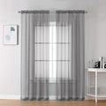 Grey Sheer Curtains (Charcoal Grey / 42"W x 96"L (Pack of 2))