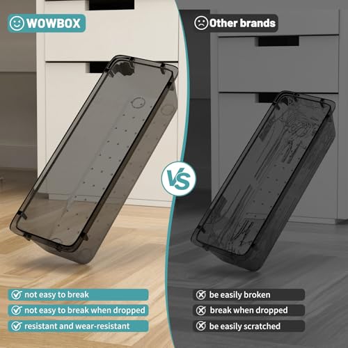 8 PCS Clear Plastic Drawer Organizer Set (Black / 8 PCS)