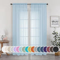 Light Blue Sheer Curtains 84 inches Long for Bedroom Living Room 2 Panels Set (Sky Blue / 42"W x 84"L (Pack of 2))