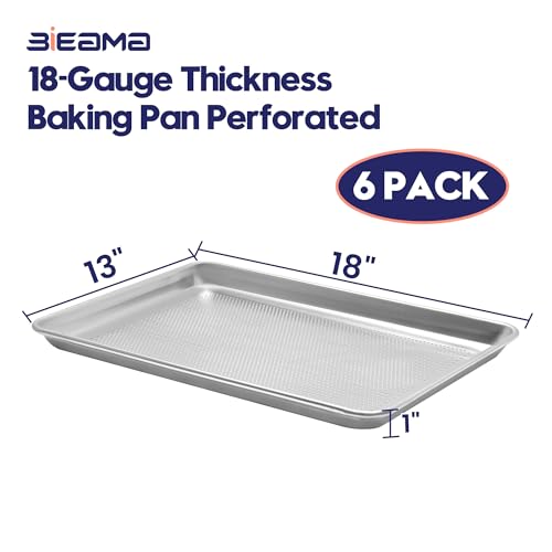6 Pack Perforated Half Size 18" x 13" Baking Sheet Pan (6PACK Perforated Half Size 18"×13")