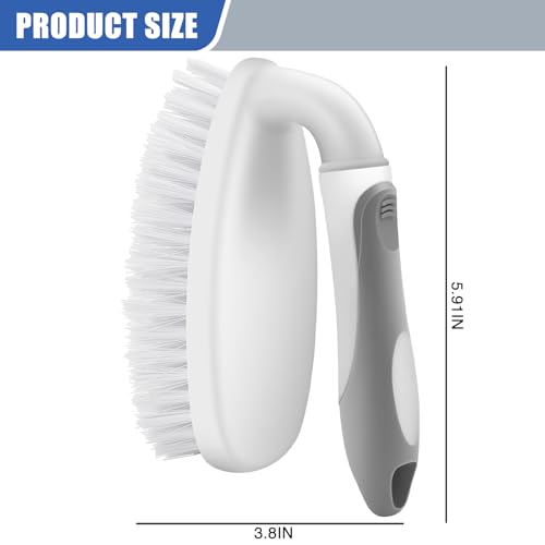 Heavy Duty Scrub Brush with Stiff Bristles 2 Pack Gray (Gray)