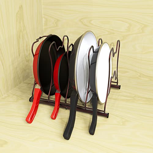 Cabinet Pantry Pot and Pan Organizer Holder Rack (Bronze / One Size)