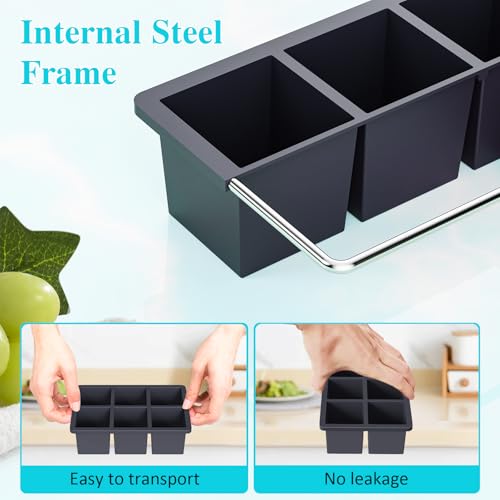 Large Ice Cube Tray for Whiskey (Black+Deepskyblue+Purple)