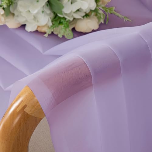 Lilac Sheer Curtains 54 Inch Long 2 Panels (Lilac / 42"W x 54"L (Pack of 2))