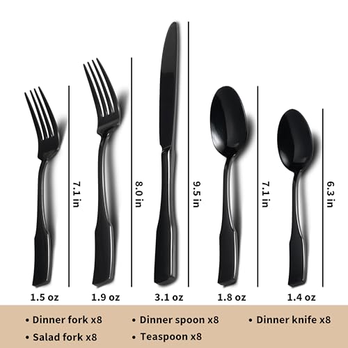 Kate Black Mirror 45 (Black / 45 pieces for 8)