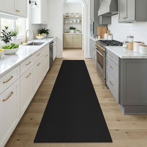 Black Runners for Hallway 3x9 (Black/Dark Grey / 3' x 9' (Runner))