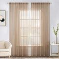 2 Panels Sheer Curtains for Living Room 54 X 84 Inches Brown (Brown / 54"W x 84"L (Pack of 2))